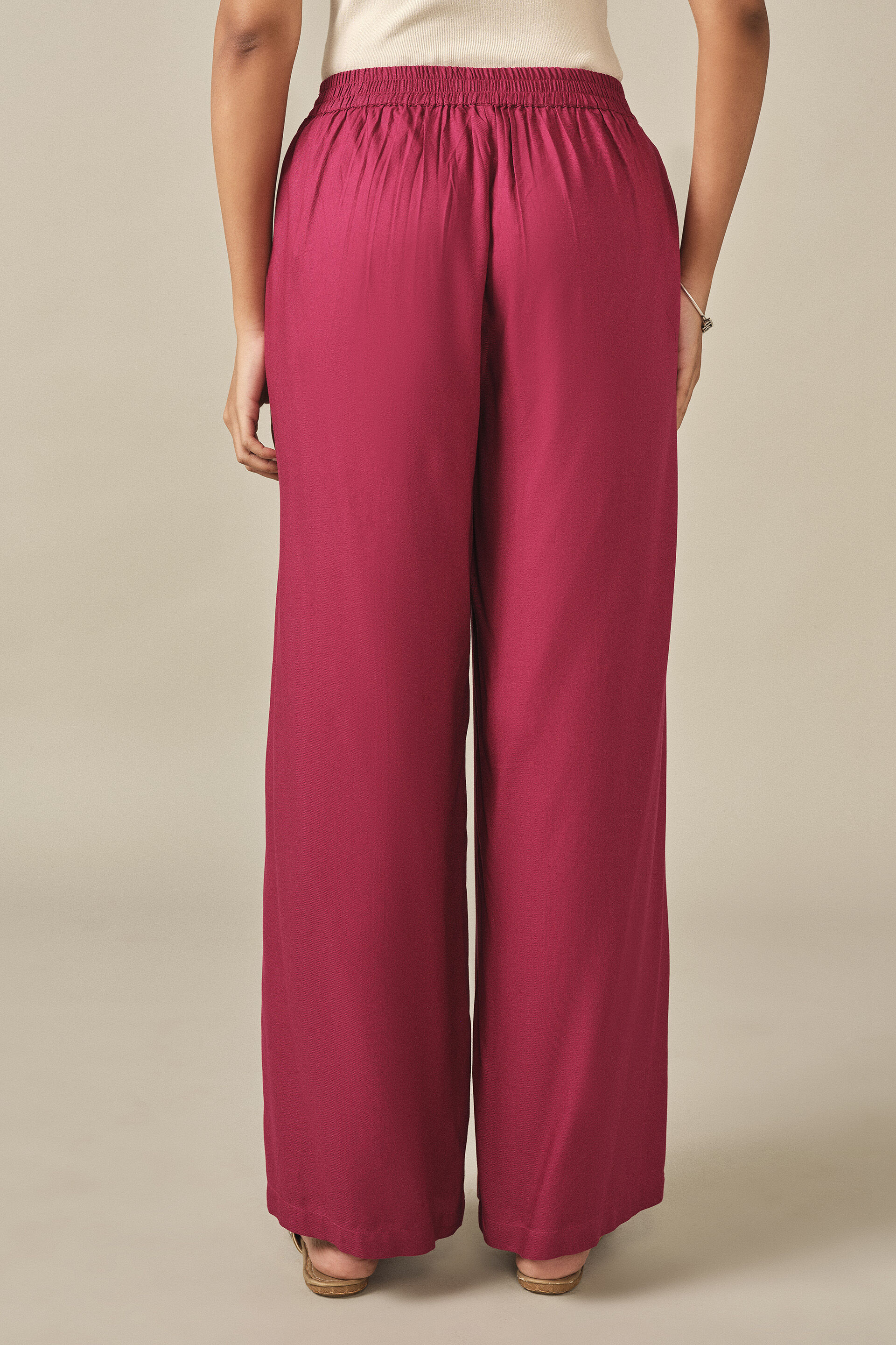 Flowy Pants in Wine, Wine, image 4